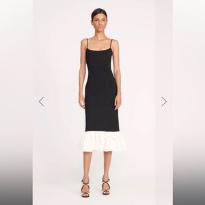STAUD FARIDAH DRESS BLACK IVORY